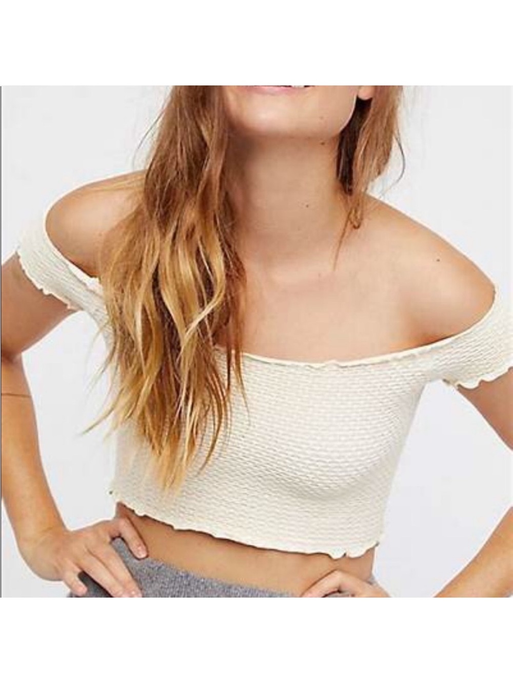 Free People Intimately Off The Shoulder Crop Top